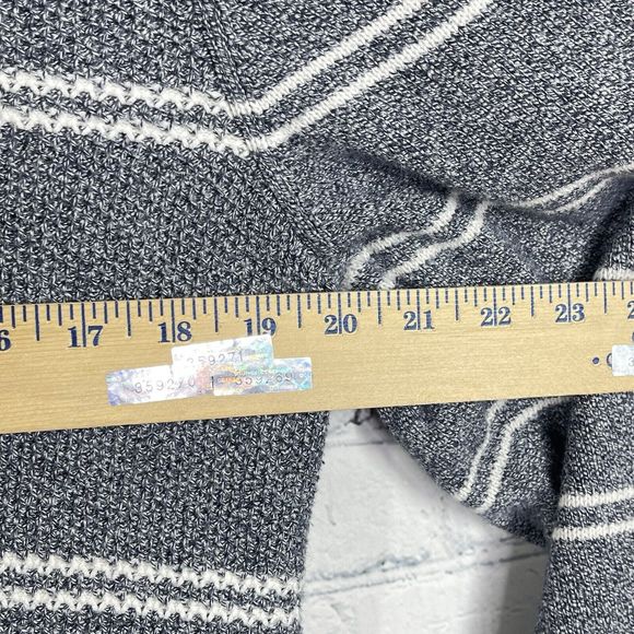 Talbots Sweater Women Size XL Gray Stripe Long Sleeve Winter Pullover - Picture 10 of 13